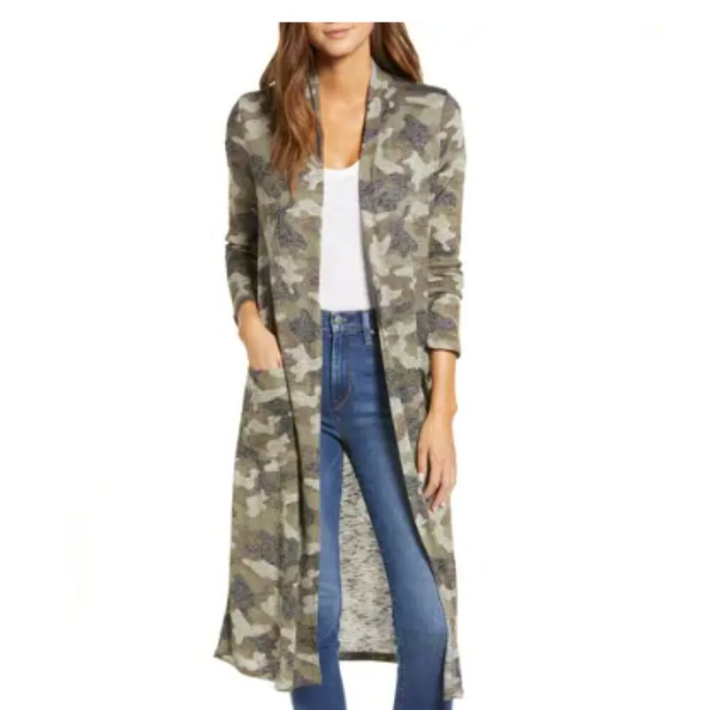 Bobeau-Lightweight Camo duster- M
